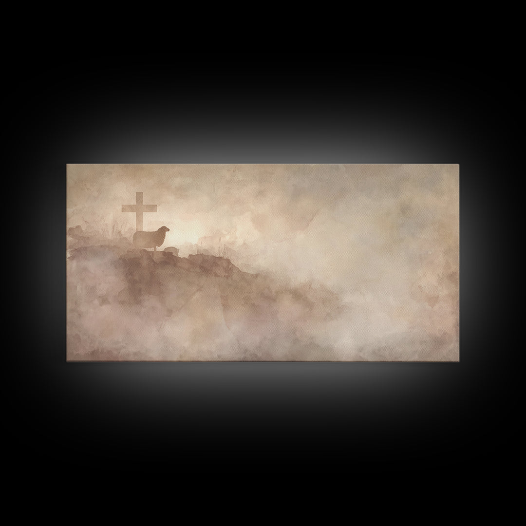 Shepherd’s Hope – Framed Canvas Print – Christian Wall Art – Christian Art Canvas – Subtle Christian Art – Christian Decor – Christmas Art