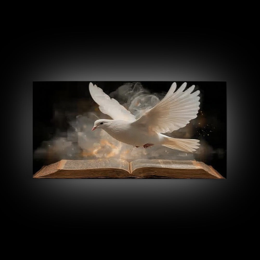 Spirit Fire – Framed Canvas Print – Christian Wall Art – Christian Art Canvas – Jesus Painting – Christian Art Gift – Moody Christian Art