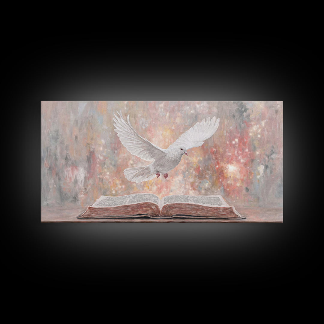 Dove of Peace | Framed Canvas Print | Christian Wall Art | Christian Art Canvas | Modern Christian Painting | Christian Christmas Art | Chr