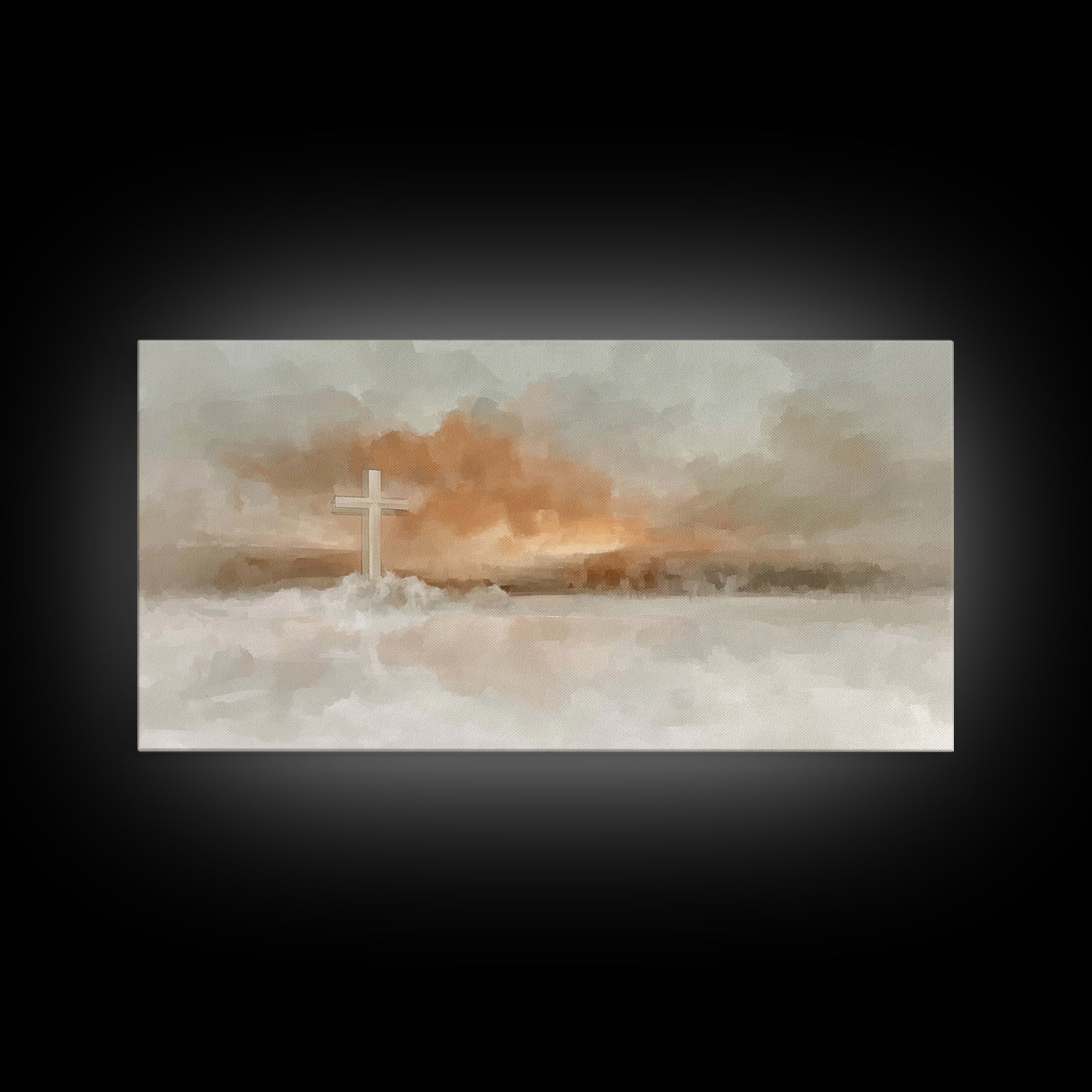 Clouds of Salvation, Framed Canvas Print, Christian Wall Art, Christian Art Canvas, Christmas Art Prints, Christian Decor for Home, Modern