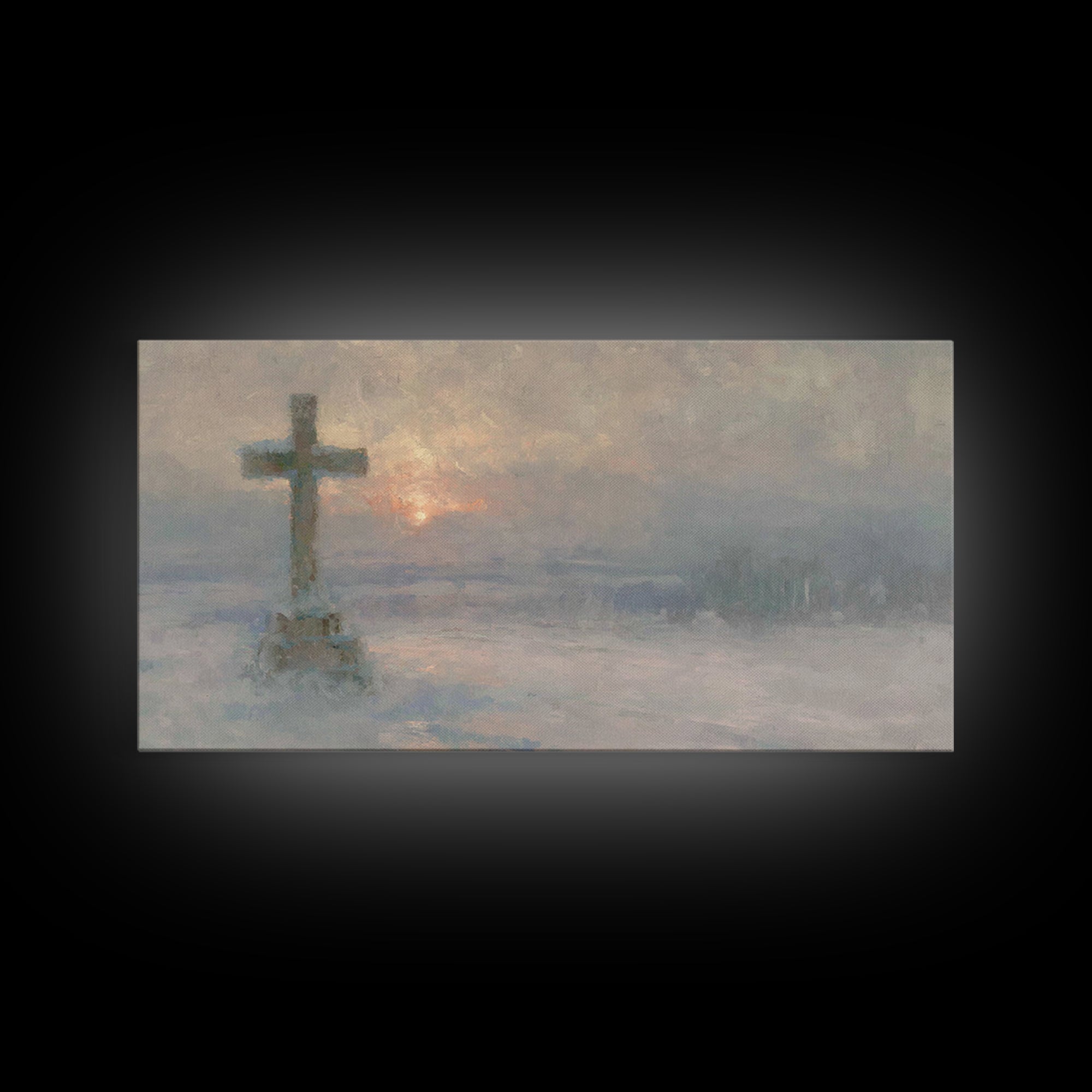 Silent Winter Hope – Framed Canvas Print – Christian Wall Art – Christian Art Canvas – Moody Christmas Art – Christian Decoration – Christi
