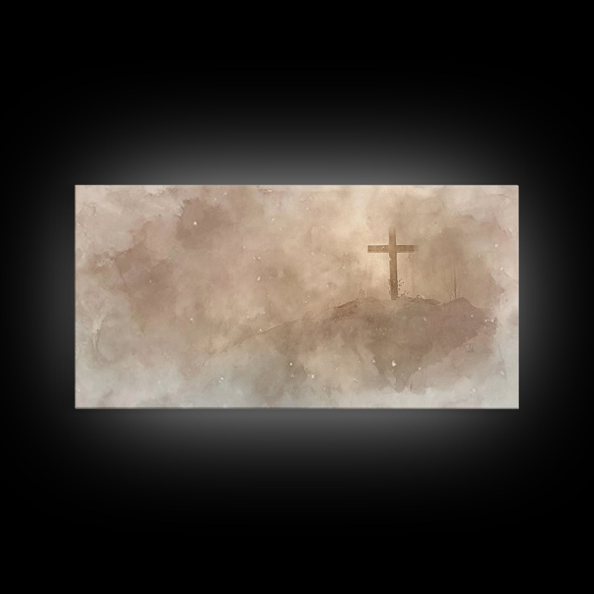 Snowfall Of Mercy – Framed Canvas Print – Christian Art – Christian Wall Art – Moody Christmas Art – Christmas Art Prints – Christian Chris