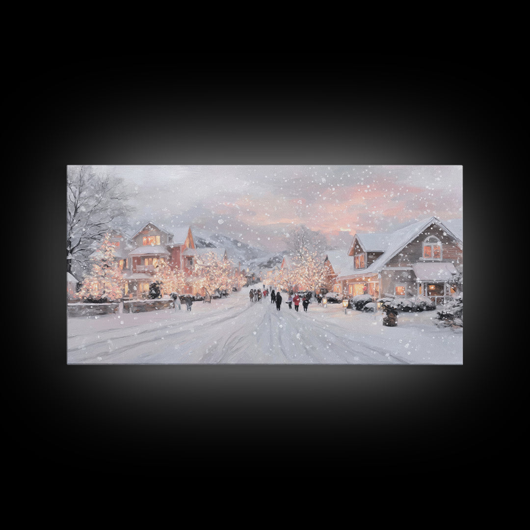 Evening Carolers Joy, Framed Canvas Print, Christian Christmas Art, Christmas Wall Art, Christian Art Canvas, Modern Christmas Art, Christi