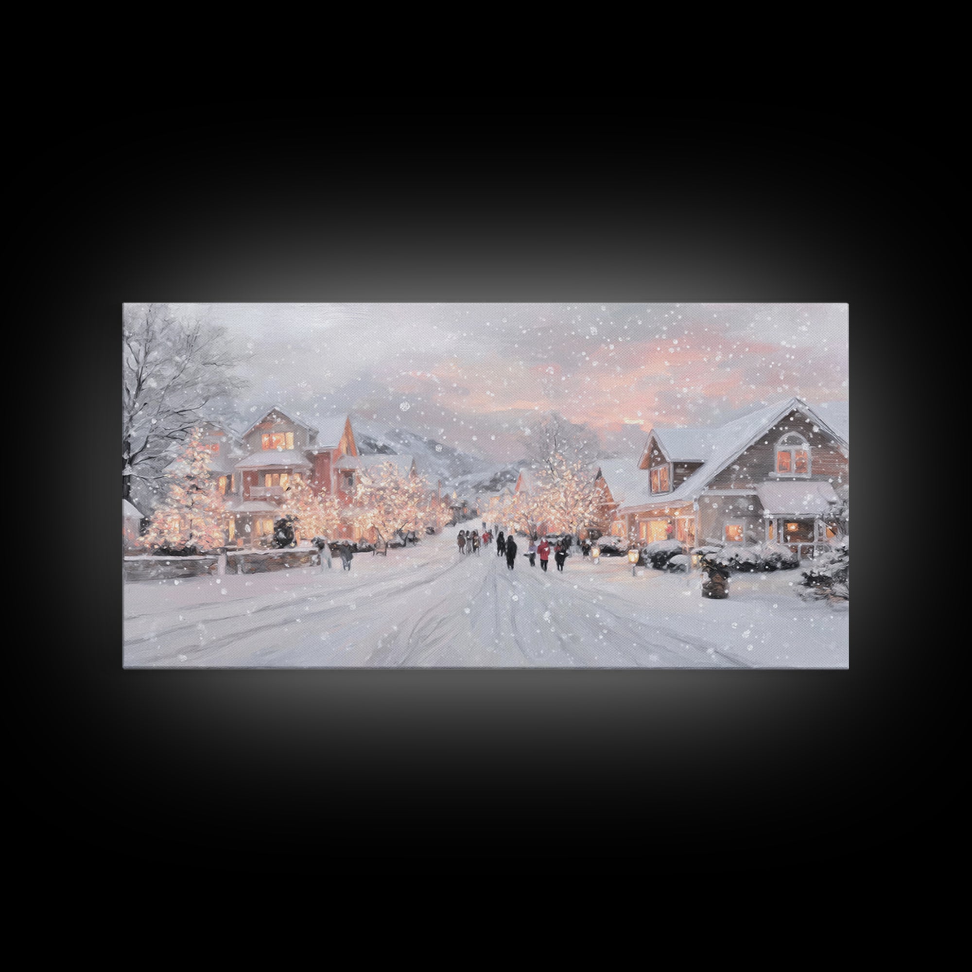 Evening Carolers Joy, Framed Canvas Print, Christian Christmas Art, Christmas Wall Art, Christian Art Canvas, Modern Christmas Art, Christi