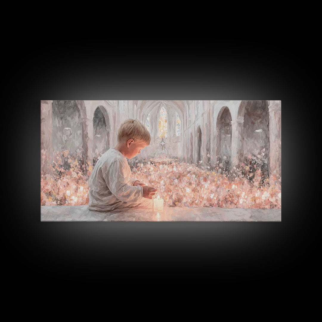 Little Acolyte – Framed Canvas Print – Christian Art Print – Christian Christmas Art – Framed Christian Art – Modern Christian Art – Christ