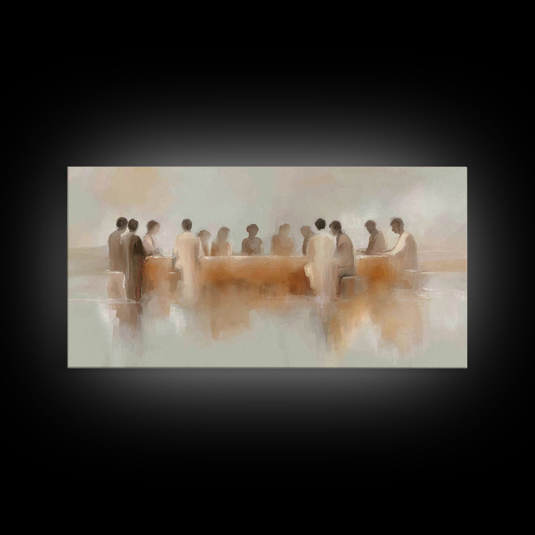 Silent Supper – Framed Canvas Print – Christian Wall Art – Subtle Christian Art – Christian Art Canvas – Jesus Painting – Christian Gift Id