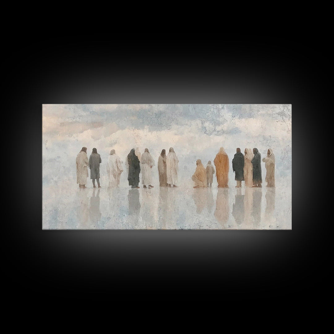 Cloudside Fellowship, Framed Canvas Print, Christian Art Canvas, Minimalist Christian Art, Subtle Christian Art, Christian Wall Art, Jesus