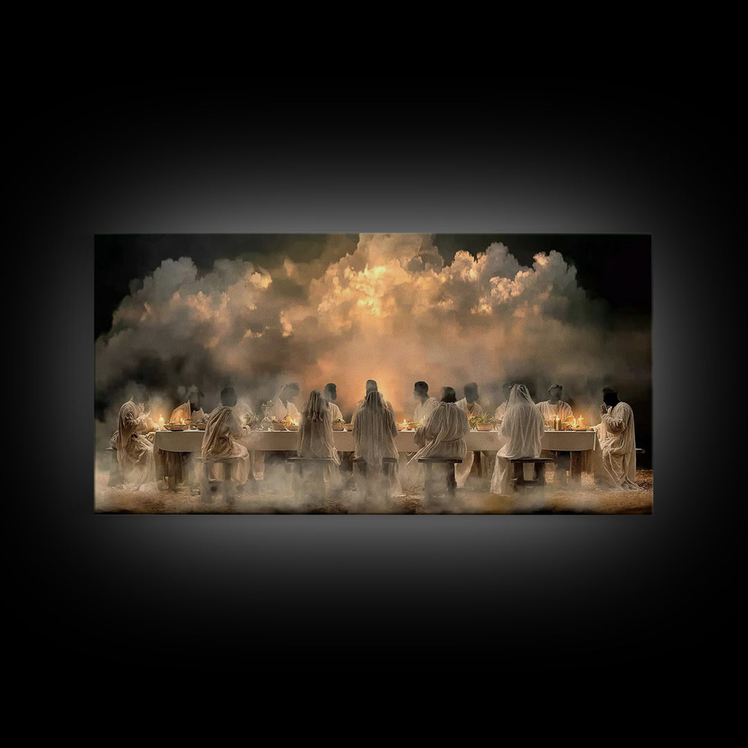 Sacred Banquet – Framed Canvas Print – Christian Art Canvas – Christian Wall Art – Vintage Christian Art – Jesus Painting – Christian Chris