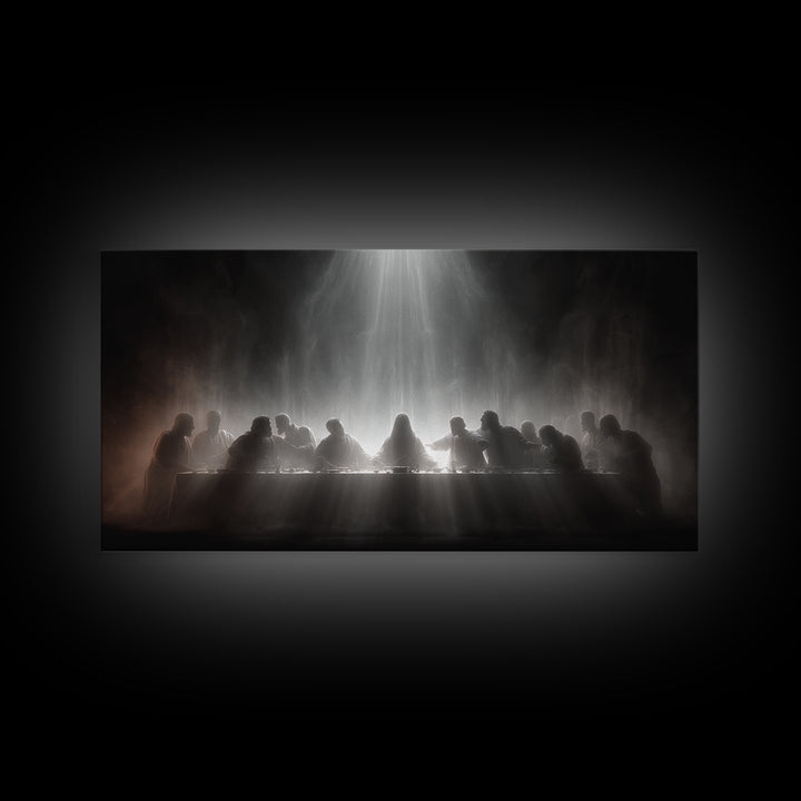 Celestial Feast, Framed Canvas Print, Christian Wall Art, Christian Art Canvas, Moody Christian Art, Jesus Painting, Christian Christmas Ar