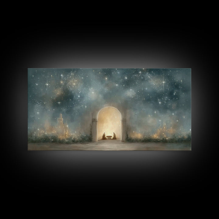 Star Of Bethlehem | Framed Canvas Print | Christmas Art | Christian Christmas Art | Christian Wall Art | Jesus Art Print | Christian Art Ca