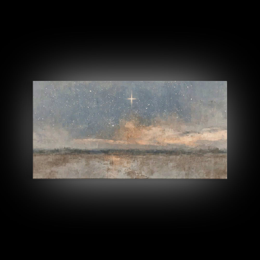 Guiding Star Rise | Framed Canvas Print | Christian Wall Art | Christmas Art | Christian Art Canvas | Modern Christian Art | Christian Chri