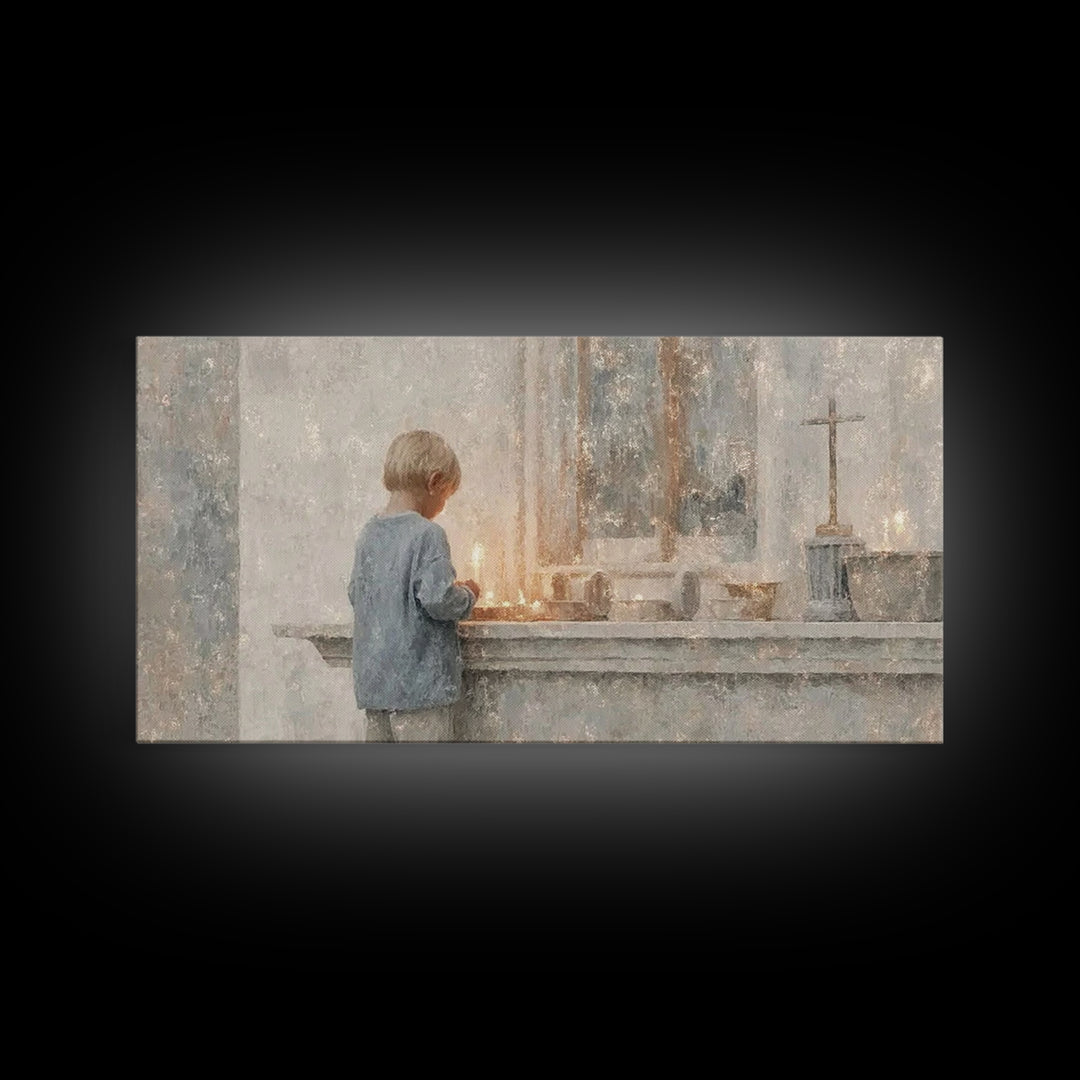 Sacred Stillness – Framed Canvas Print – Christian Art Painting – Subtle Christian Art – Christmas Art Prints – Christian Decorations – Chr