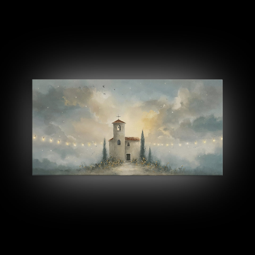 Church Of Light – Framed Canvas Print – Christian Wall Art – Christian Painting – Subtle Christian Art – Christmas Canvas Wall Art – Christ
