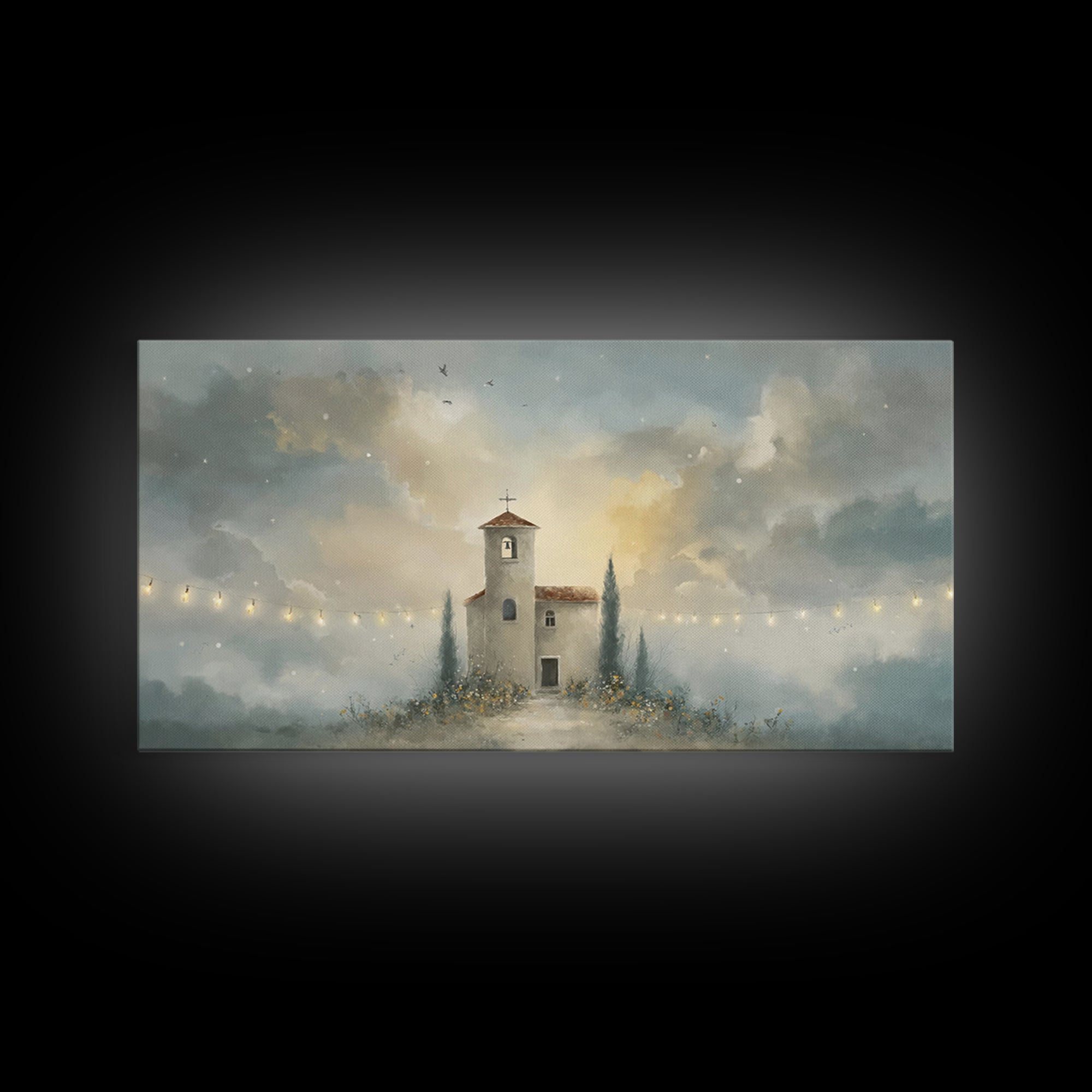 Church Of Light – Framed Canvas Print – Christian Wall Art – Christian Painting – Subtle Christian Art – Christmas Canvas Wall Art – Christ