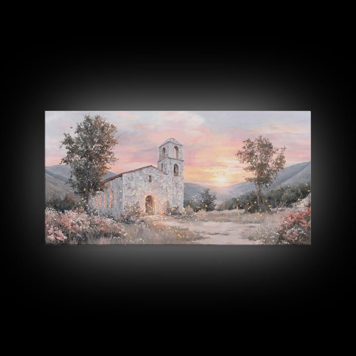 Radiant Chapel – Framed Canvas Print – Christian Art Work – Christian Wall Art – Modern Christian Art – Jesus Art Print – Christmas Art Pri