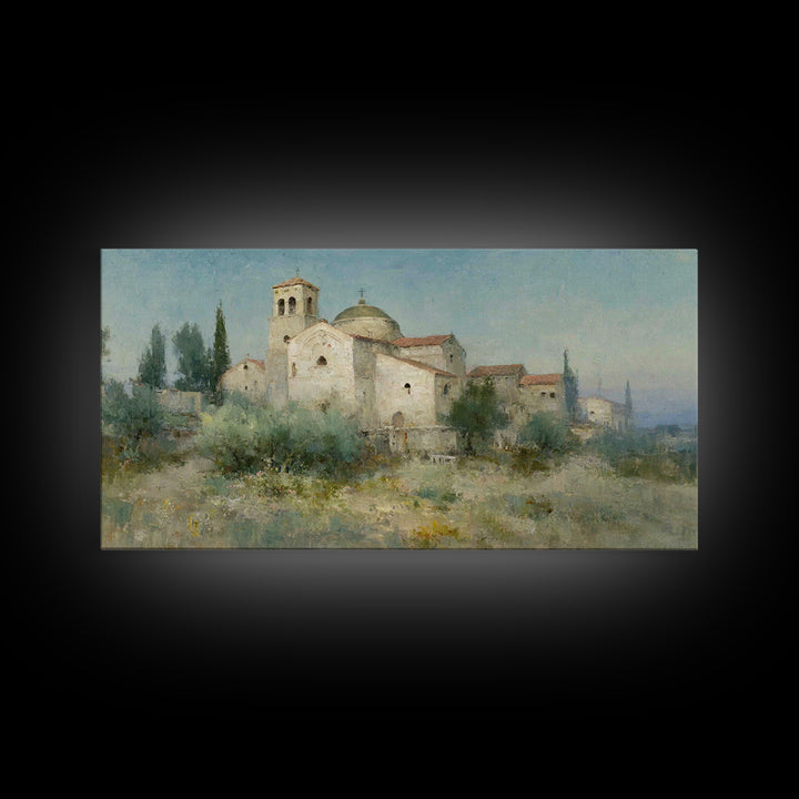 Golden Chapel – Framed Canvas Print – Christian Art Work – Christian Wall Art – Jesus Art Print – Framed Christmas Art – Christian Christma