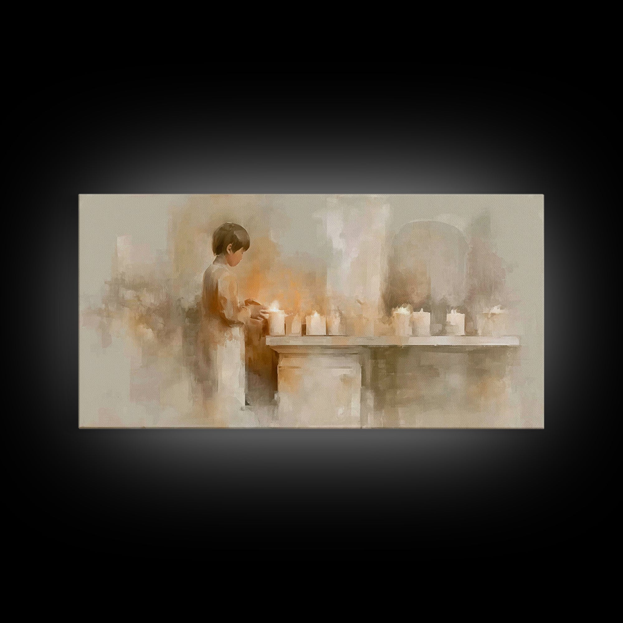 Quiet Offering – Framed Canvas Print – Christian Art Canvas – Minimalist Christian Art – Christmas Art Work – Christian Christmas Art – Fra