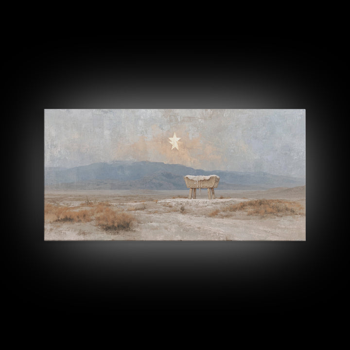Sacred Nightfall – Framed Canvas Print – Christian Wall Art – Christian Christmas Art – Modern Christian Art – Christmas Art Prints – Chris