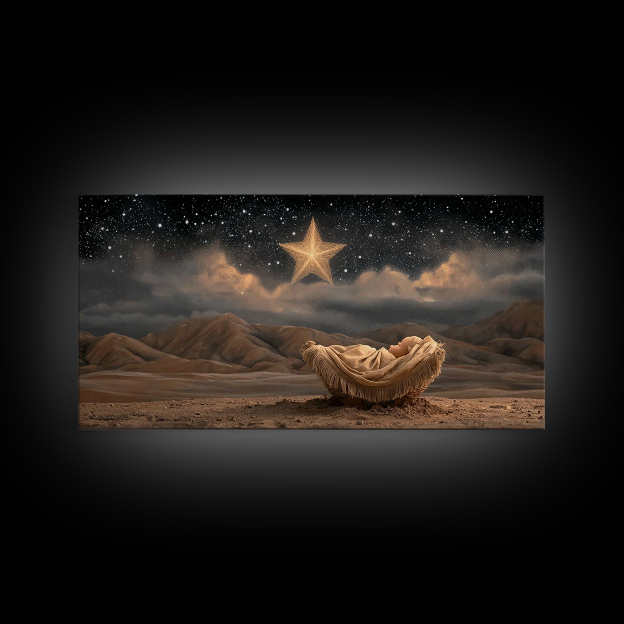 Heaven’s Promise – Framed Canvas Print – Christian Art Work – Christian Wall Art – Subtle Christian Art – Christmas Canvas Wall Art – Chris