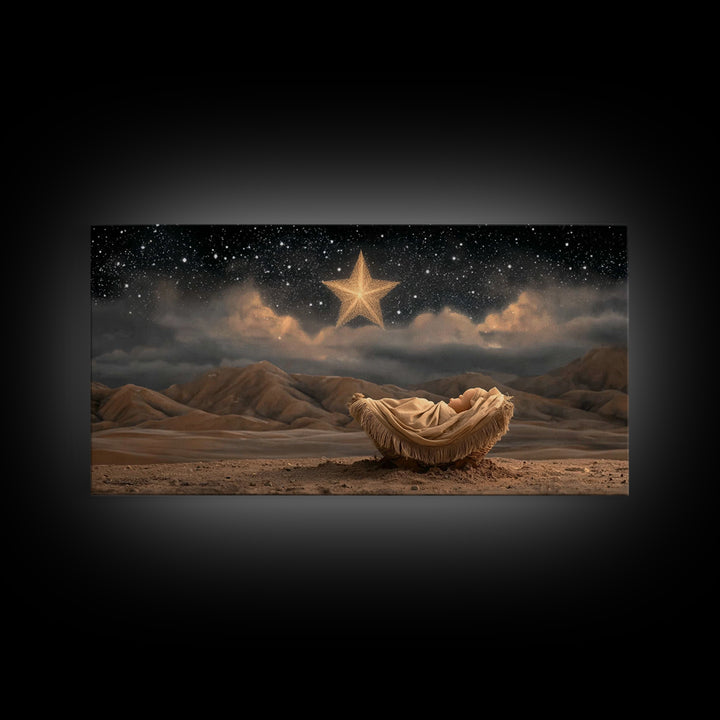 Heaven’s Promise – Framed Canvas Print – Christian Art Work – Christian Wall Art – Subtle Christian Art – Christmas Canvas Wall Art – Chris
