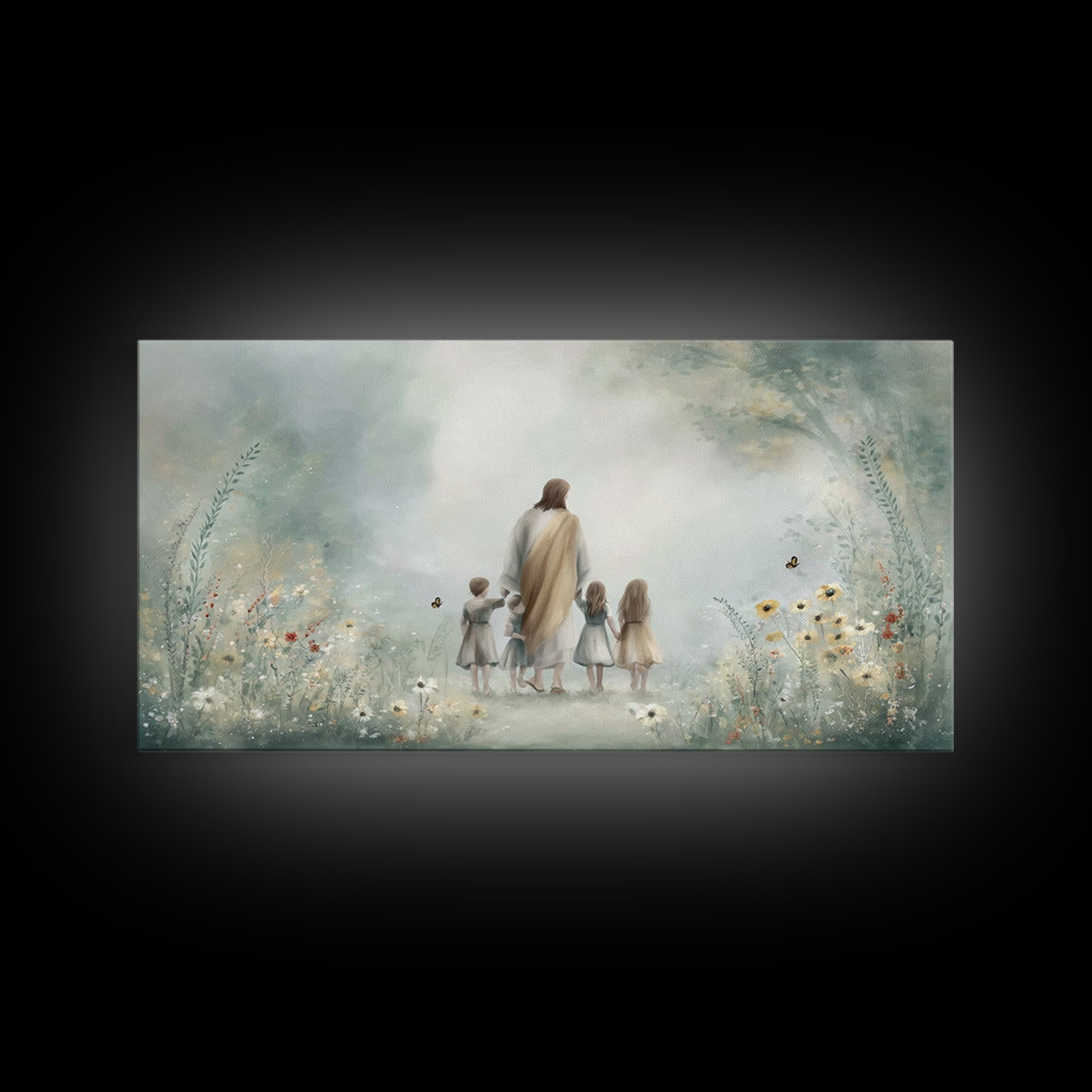 Garden Of Peace – Framed Canvas Print – Jesus Art Print – Christian Wall Art – Christian Paintings – Christian Decor For Home – Christian G
