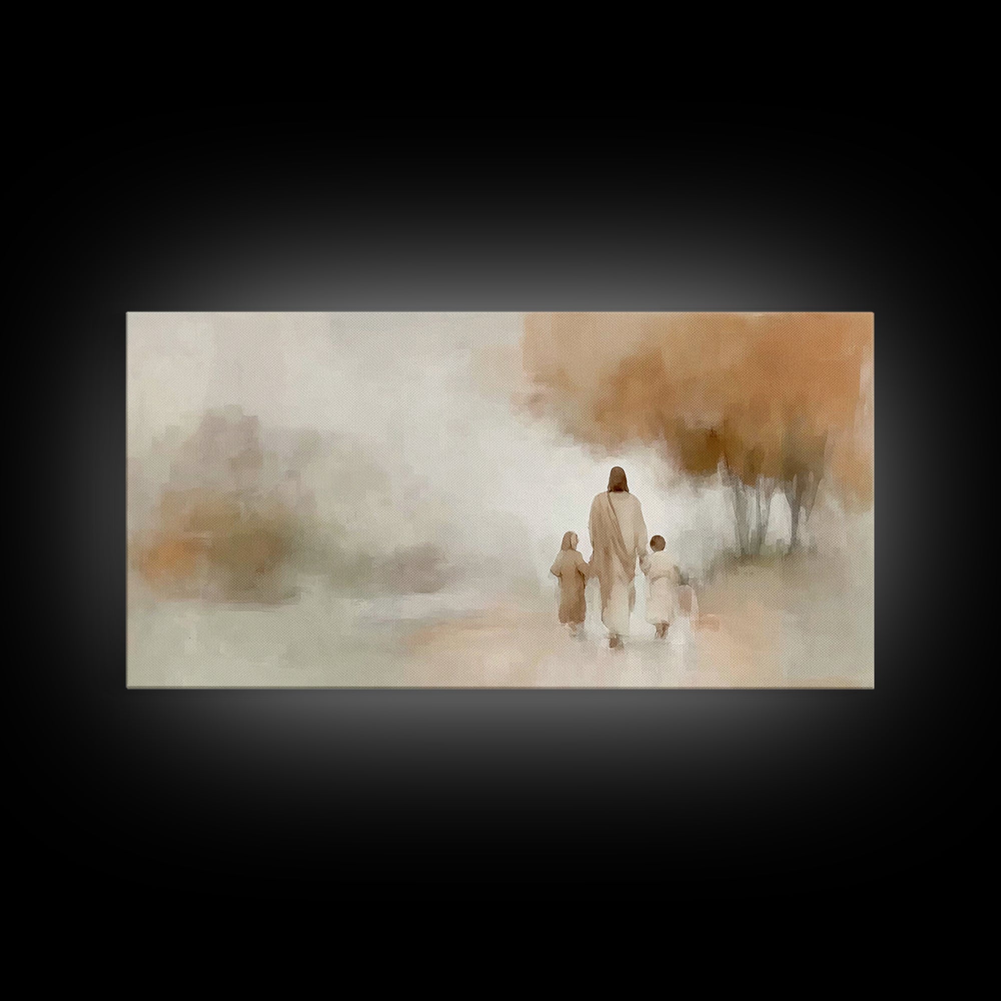 Guiding Grace Path – Framed Canvas Print – Christian Wall Art – Jesus Painting – Minimalist Christian Art – Christian Gift