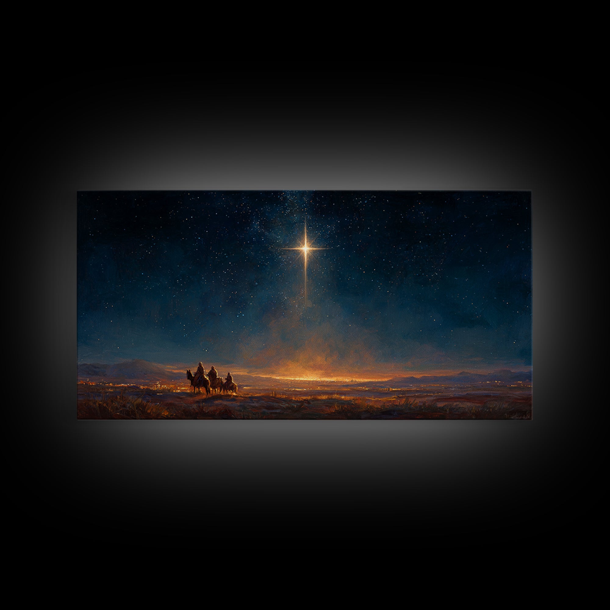 Star Of Wonder | Framed Canvas Print | Christian Christmas Art | Christmas Canvas Wall Art | Jesus Painting | Christian Wall Art | Modern C