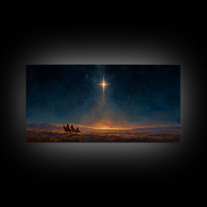Star Of Wonder | Framed Canvas Print | Christian Christmas Art | Christmas Canvas Wall Art | Jesus Painting | Christian Wall Art | Modern C
