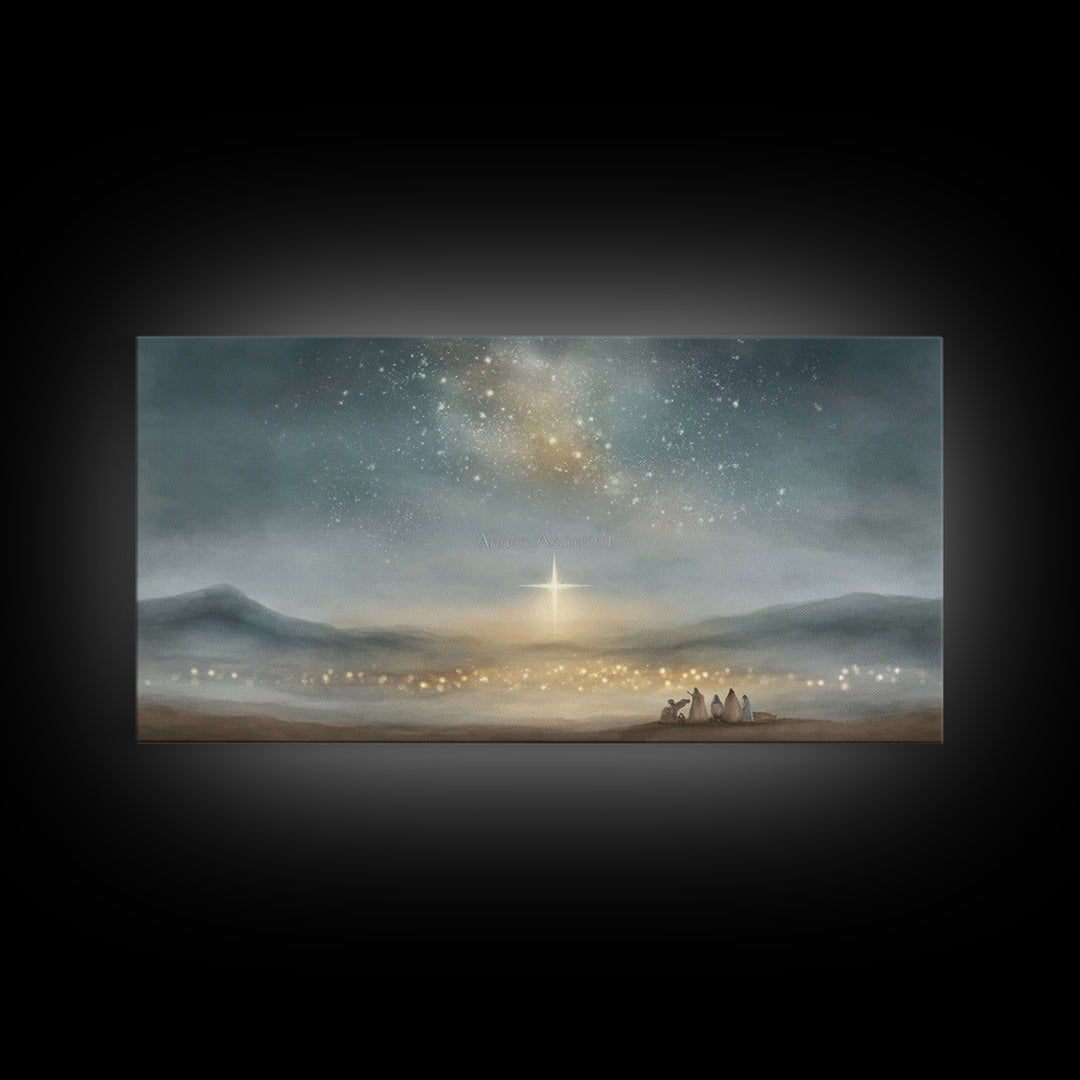 Star Of Bethlehem – Framed Canvas Print – Christian Christmas Art – Christian Wall Art – Christmas Canvas Wall Art – Christian Art Canvas