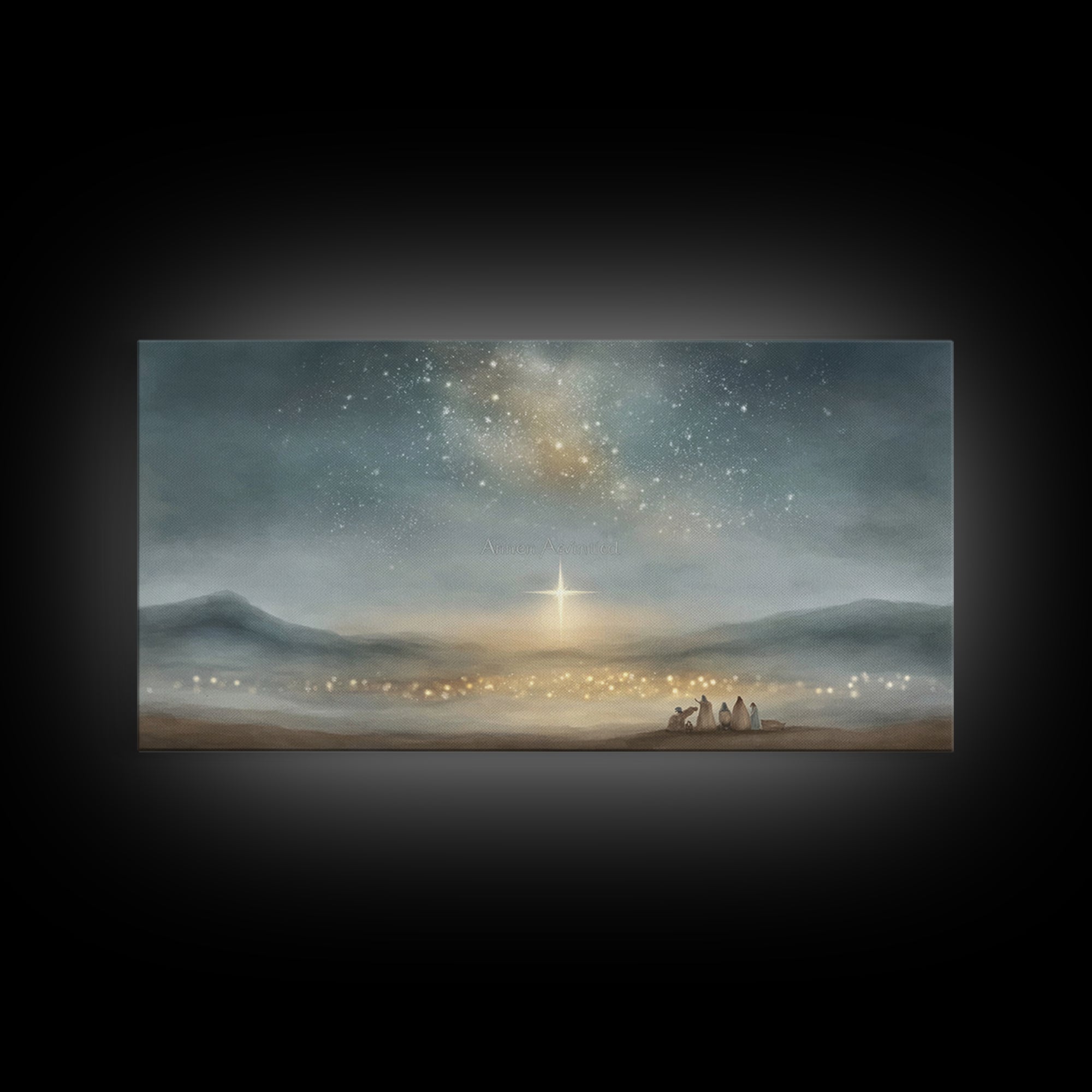 Star Of Bethlehem – Framed Canvas Print – Christian Christmas Art – Christian Wall Art – Christmas Canvas Wall Art – Christian Art Canvas