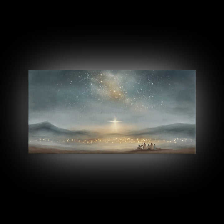 Star Of Bethlehem – Framed Canvas Print – Christian Christmas Art – Christian Wall Art – Christmas Canvas Wall Art – Christian Art Canvas