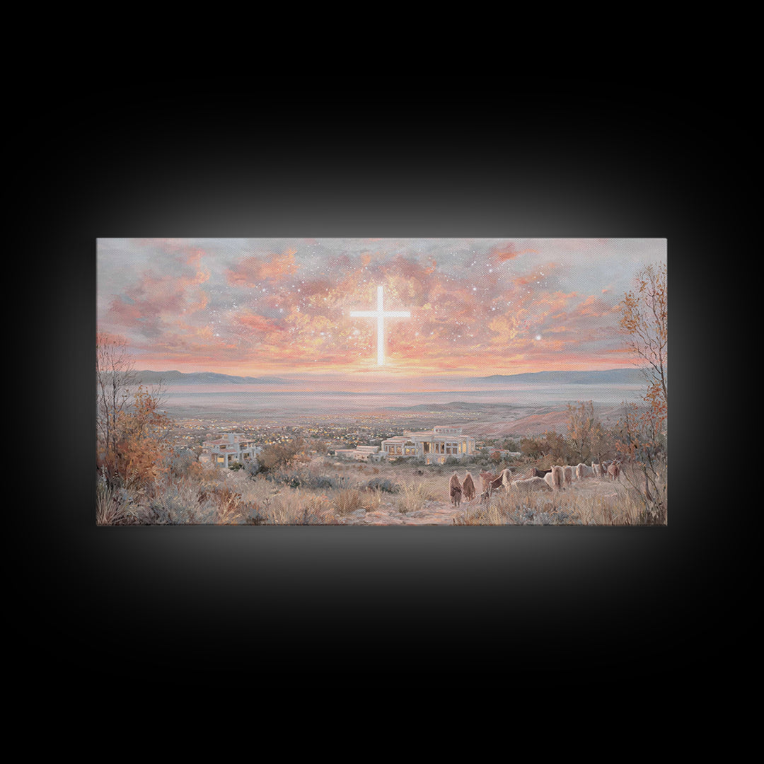 Dawn Of Redemption – Framed Canvas Print – Christian Art Canvas – Christian Wall Art – Large Christian Art – Modern Christian Art – Christi