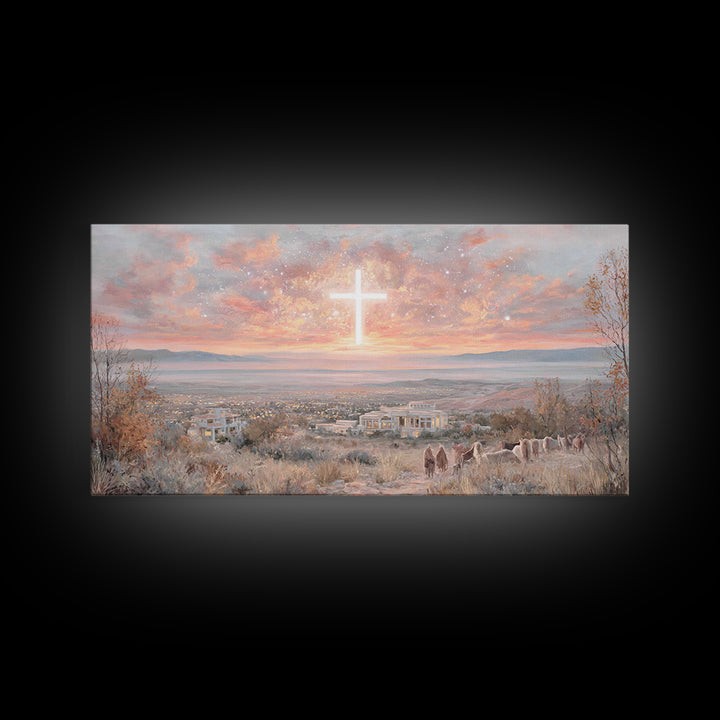 Dawn Of Redemption – Framed Canvas Print – Christian Art Canvas – Christian Wall Art – Large Christian Art – Modern Christian Art – Christi
