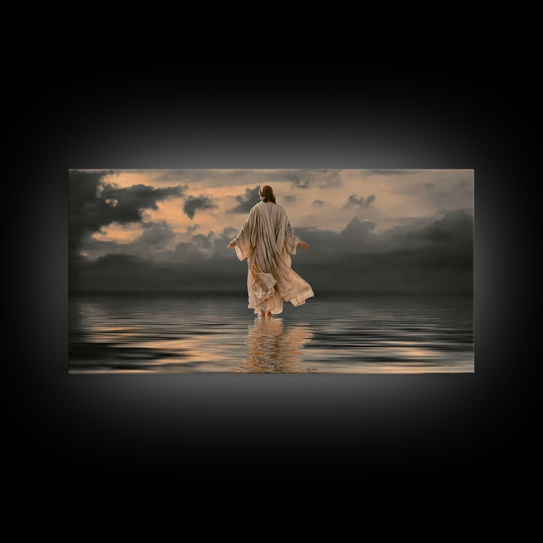 Divine Stillness – Framed Canvas Print – Christian Wall Art – Moody Christian Art – Jesus Canvas Art – Christian Christmas Art – Unique Chr