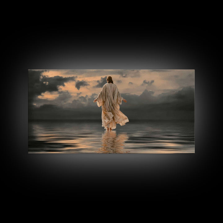 Divine Stillness – Framed Canvas Print – Christian Wall Art – Moody Christian Art – Jesus Canvas Art – Christian Christmas Art – Unique Chr