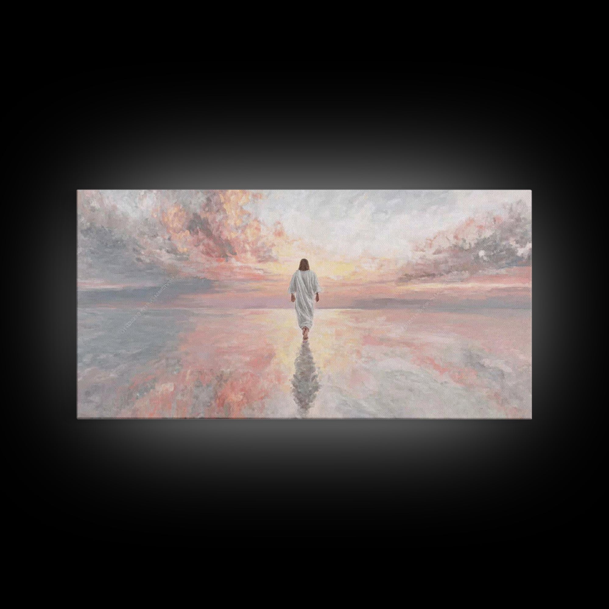 Eternal Horizon – Framed Canvas Print – Christian Art Canvas – Jesus Painting – Modern Christian Art – Christian Wall Art – Blue Christian