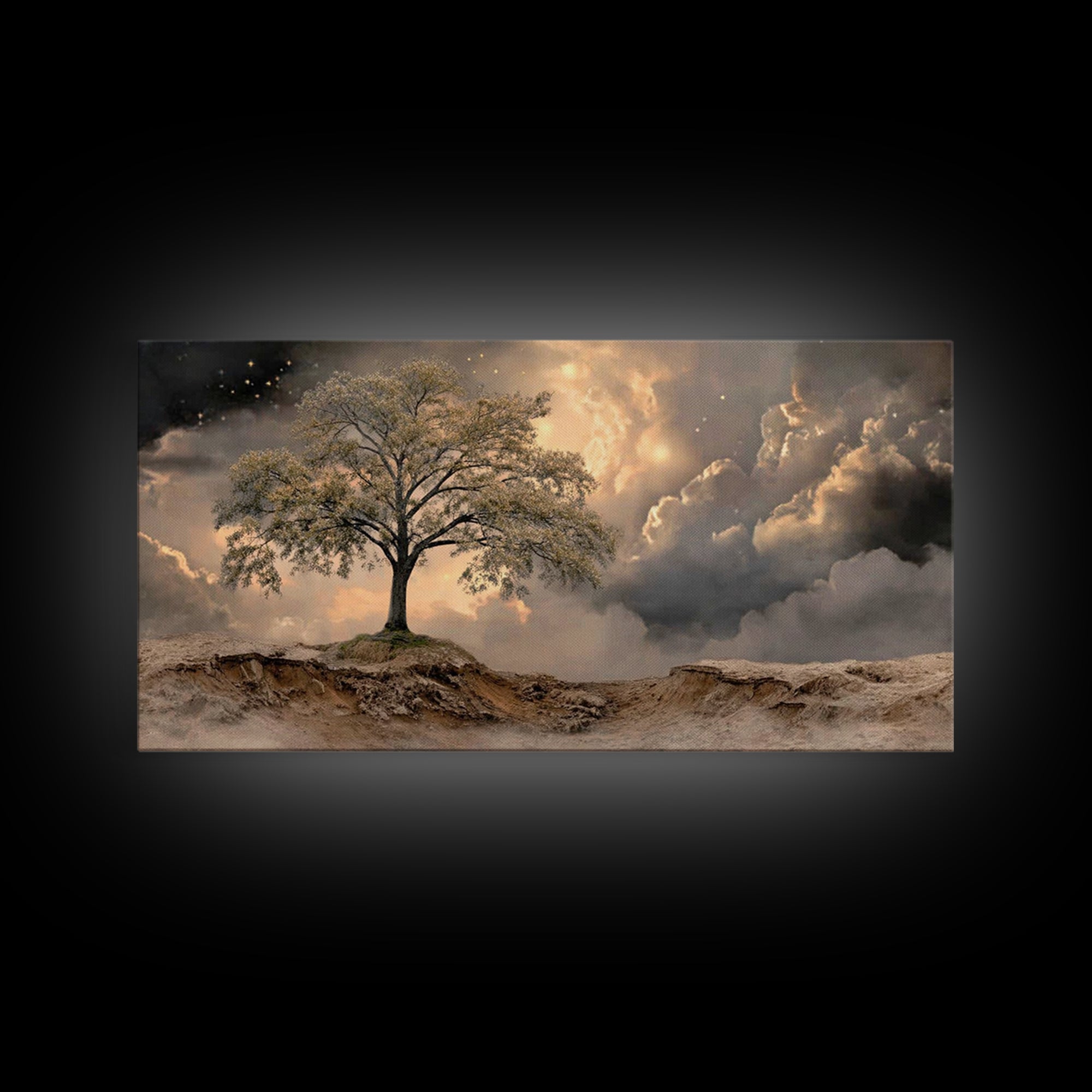 Starfall Haven – Framed Canvas Print – Moody Christian Art – Christian Art Work – Christian Wall Art – Christian Art Canvas – Modern Christ