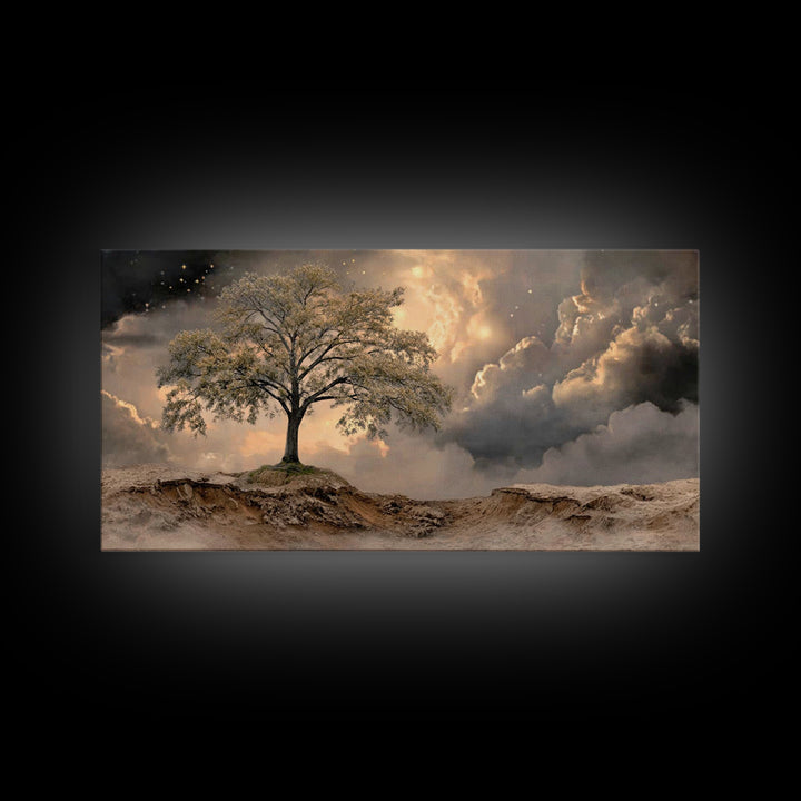 Starfall Haven – Framed Canvas Print – Moody Christian Art – Christian Art Work – Christian Wall Art – Christian Art Canvas – Modern Christ