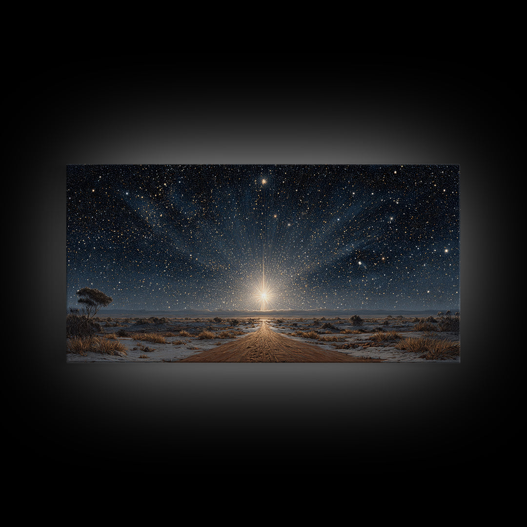 The Guiding Star – Framed Canvas Print – Christmas Art Prints – Christian Christmas Decor – Christian Wall Art – Christian Art Canvas – Chr