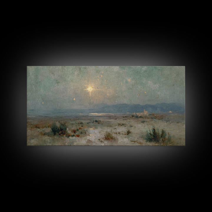 The Guiding Star – Framed Canvas Print – Christian Wall Art – Christian Art Canvas – Christmas Art – Jesus Painting