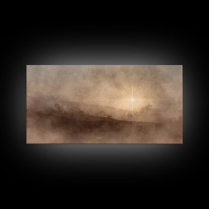 Bethlehem Dawn – Framed Canvas Print – Christian Art Canvas – Christmas Art – Christian Wall Art – Christian Christmas Art – Jesus Painting