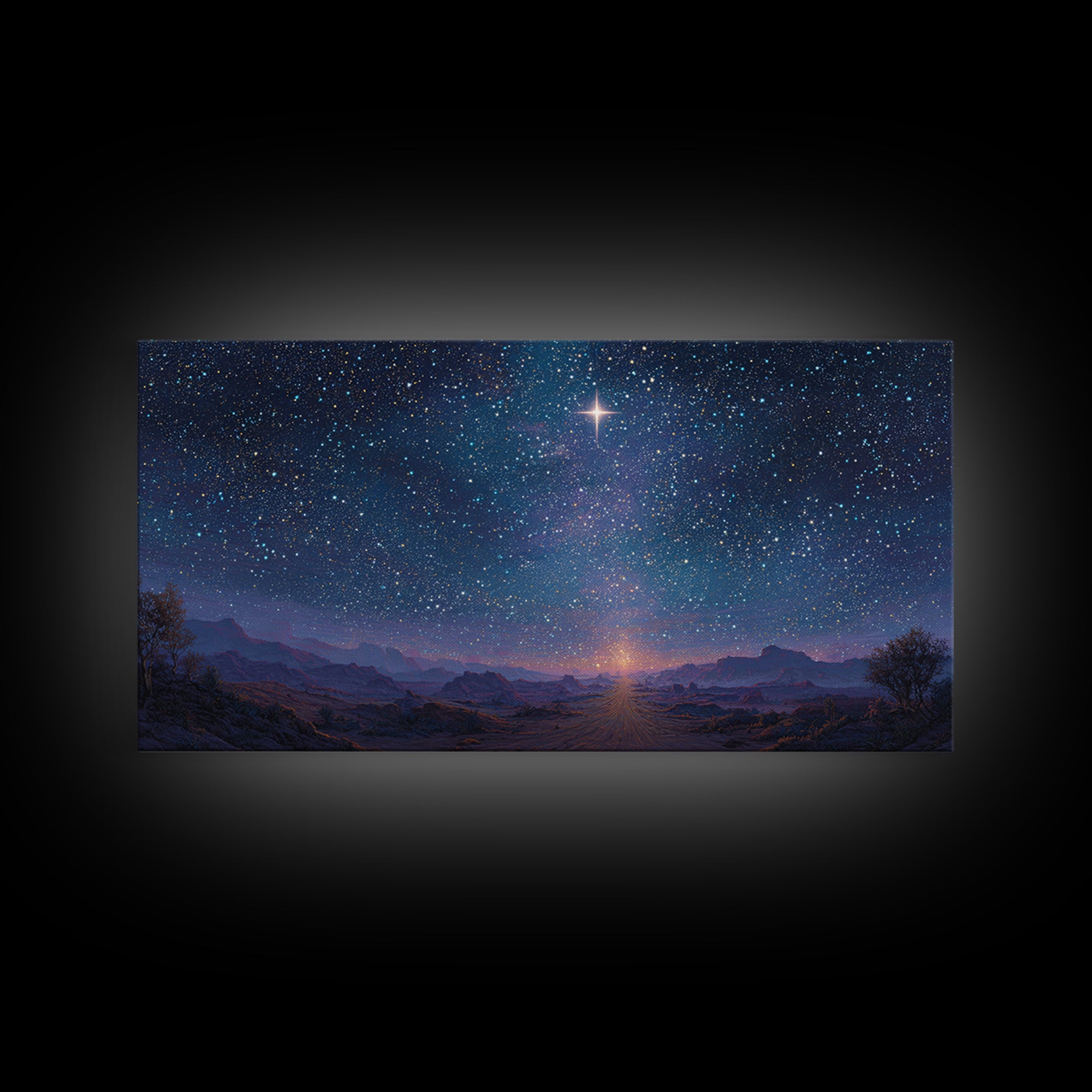 Star Of Promise | Framed Canvas Print | Christian Art Print | Christmas Art | Christian Wall Art | Christian Christmas Decor | Jesus Painti