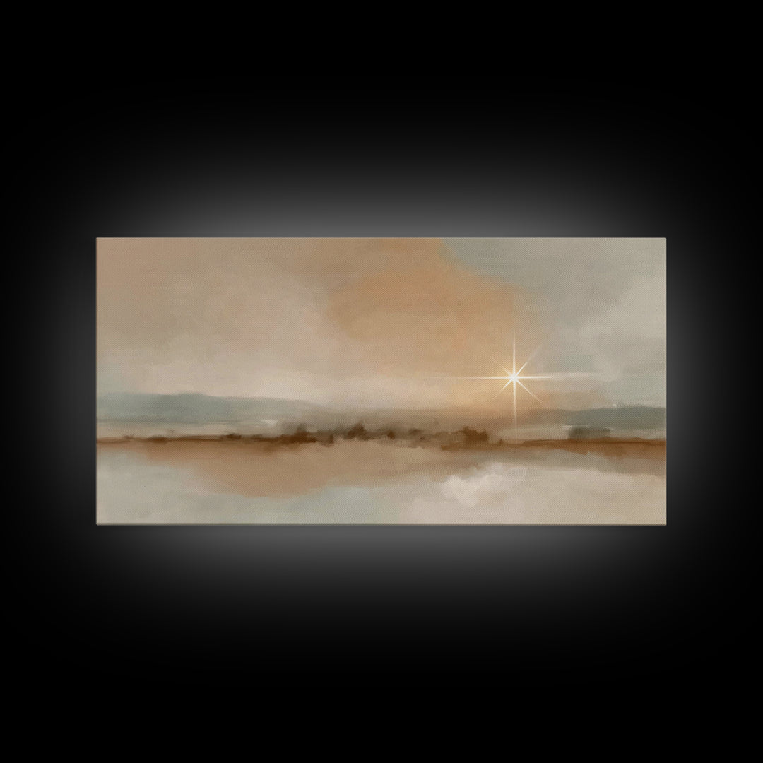 Desert Promise – Framed Canvas Print – Christmas Art – Christian Art Canvas – Jesus Painting – Christian Wall Art – Christian Christmas Dec