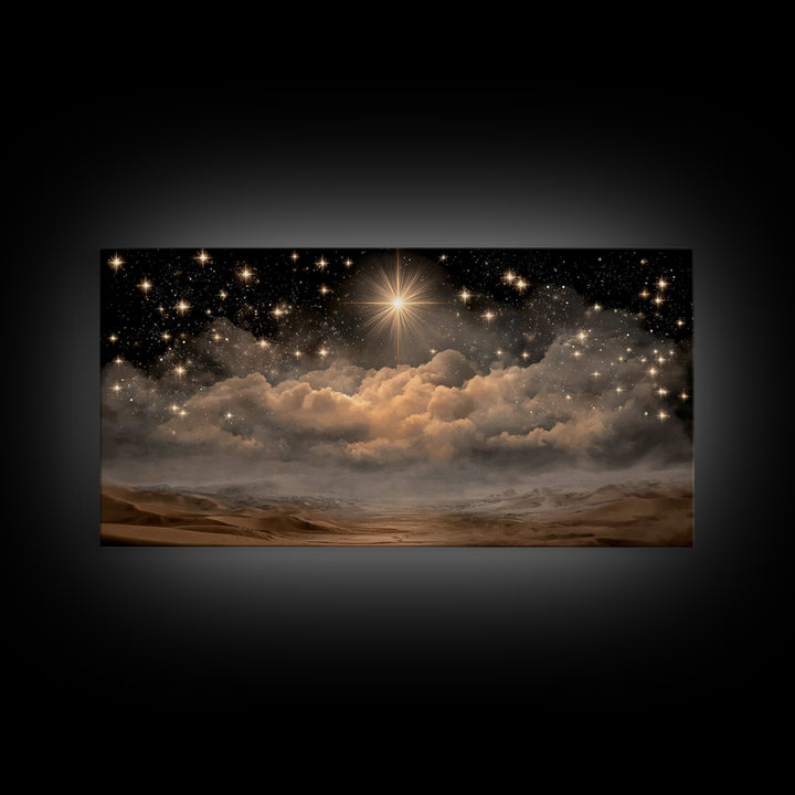 Light Of Salvation, Framed Canvas Print, Christian Art Canvas, Jesus Painting, Christian Wall Art, Christian Christmas Art, Christmas Art