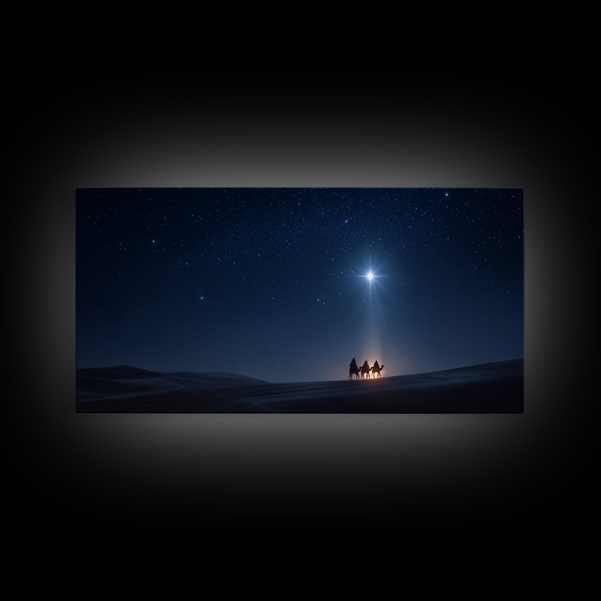 Starry Wonder | Framed Canvas Print | Christian Wall Art | Jesus Painting | Christmas Art | Christian Art Canvas | Christian Christmas Art