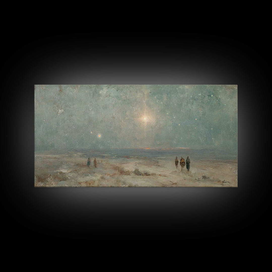 Star Of Bethlehem – Framed Canvas Print – Christian Christmas Art – Christmas Art – Christian Wall Art – Christian Art Canvas – Jesus Paint