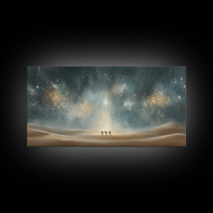 Heavenly Wonder | Framed Canvas Print | Christian Wall Art | Christian Art Canvas | Christmas Art | Christian Christmas Art | Jesus Paintin