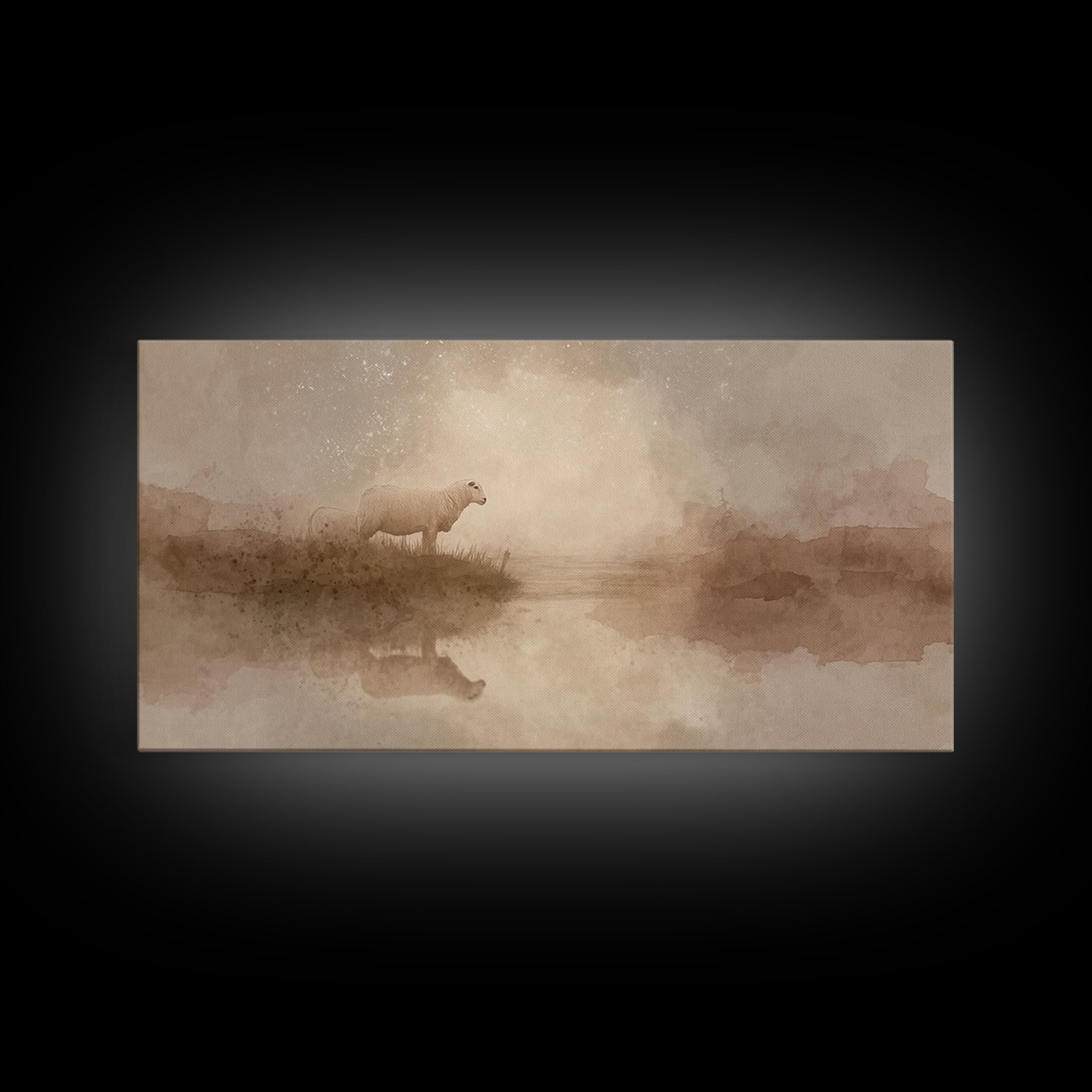 Still Waters Grace | Framed Canvas Print | Christian Art Canvas | Christian Wall Art | Christian Christmas Art | Christmas Art | Jesus Art