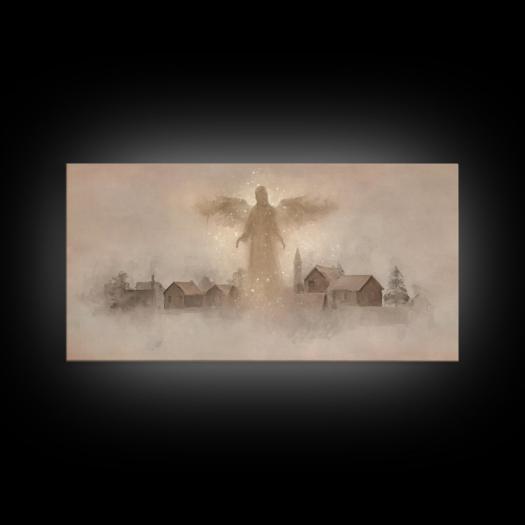 Angel Of Light – Framed Canvas Print – Christian Art Canvas – Christian Wall Art – Christmas Art – Modern Christian Art – Christian Gift