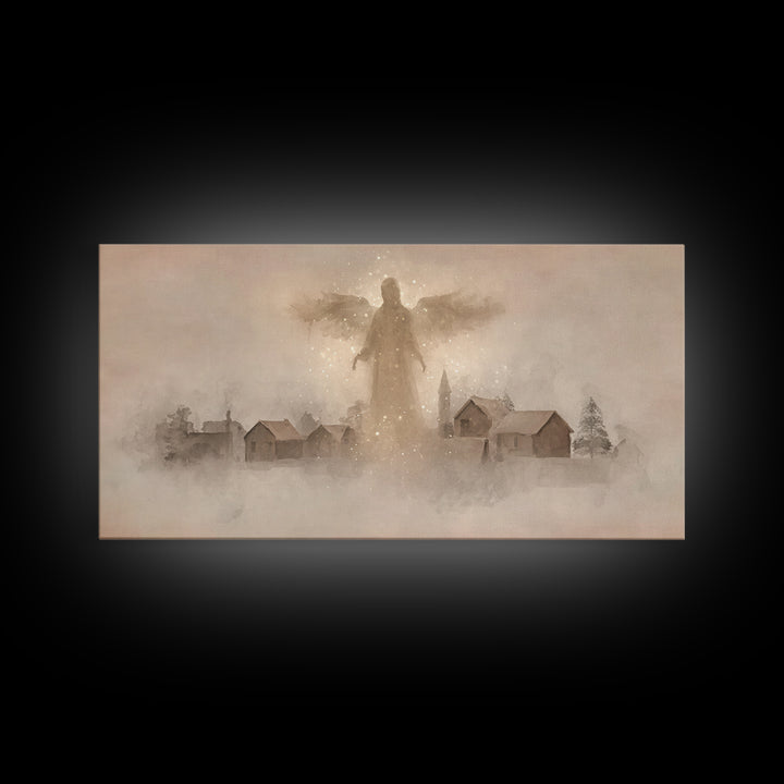 Angel Of Light – Framed Canvas Print – Christian Art Canvas – Christian Wall Art – Christmas Art – Modern Christian Art – Christian Gift